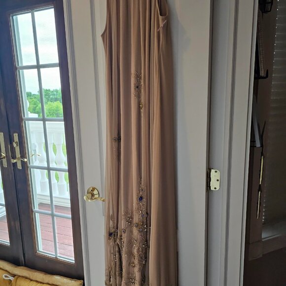 MacDuggal High Neck Floral Embellished Trapeze Gown (Size 8) - Picture 2 of 4